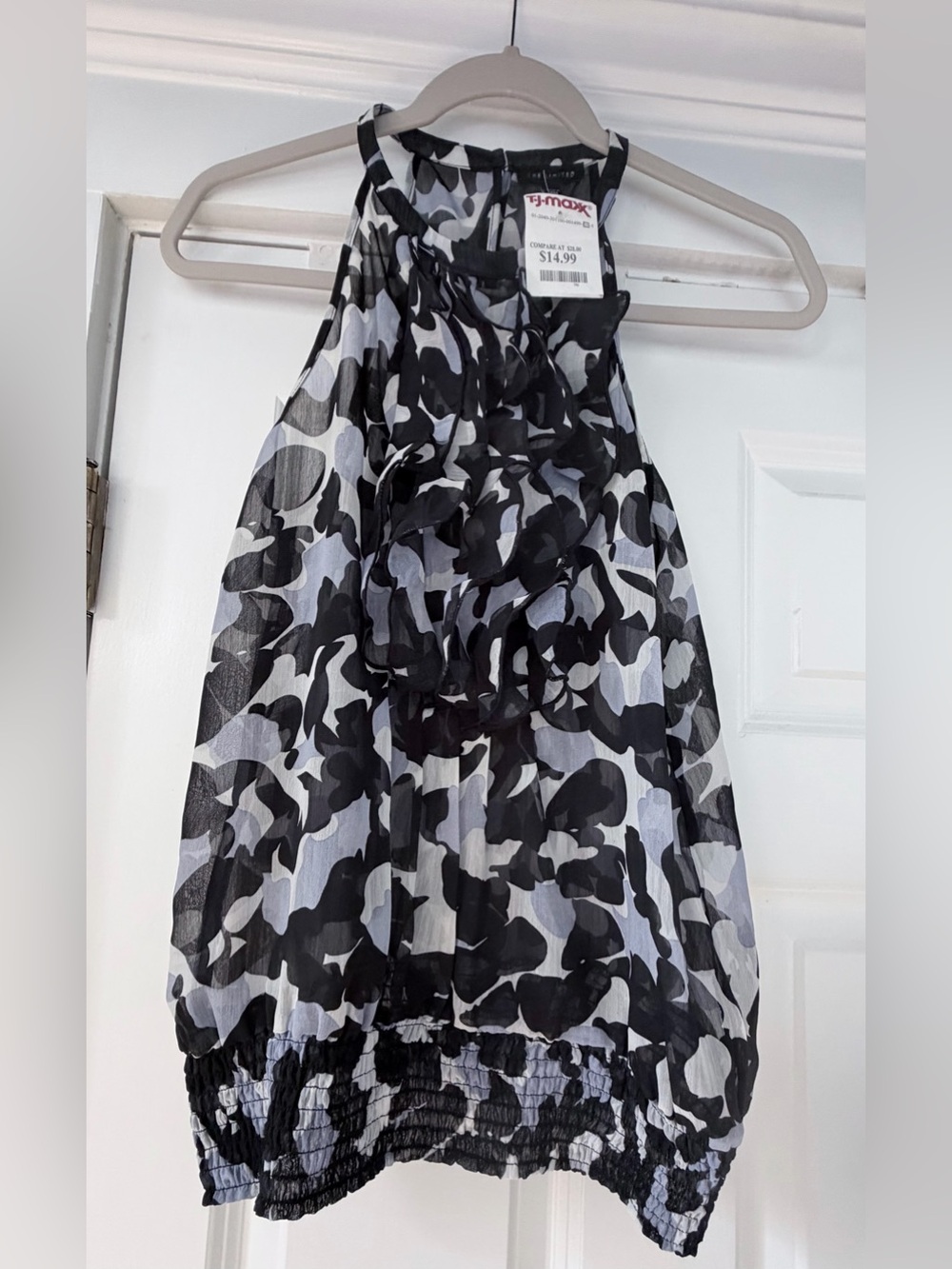 The Limited Black & White Camo Halter Dress
